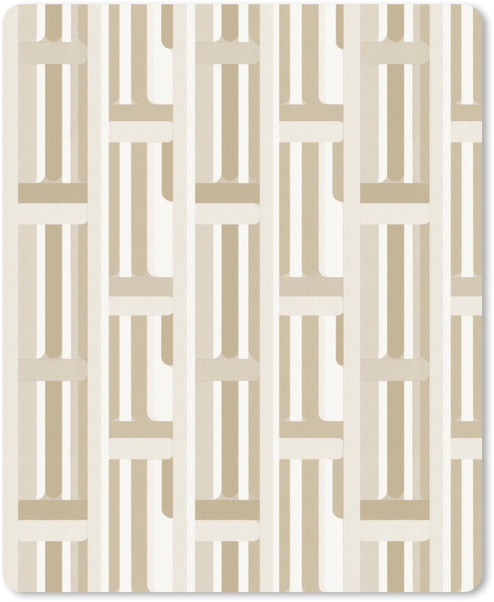 Muismat 12x16 cm - Mousepad Modern - Geometrisch - Beige - Muismatten