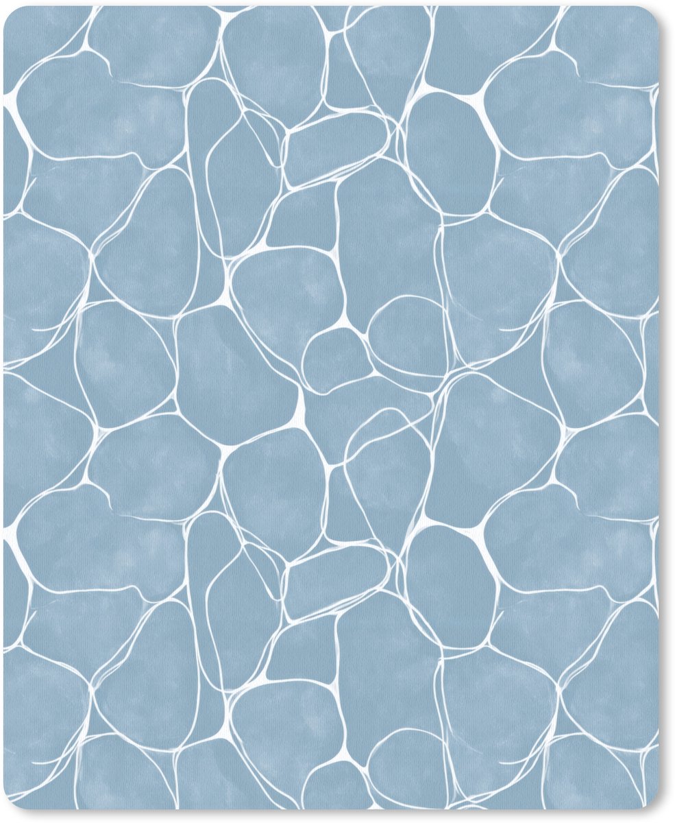 Muismat 12x16 cm - Mousepad Organisch - Patroon - Blauw - Muismatten
