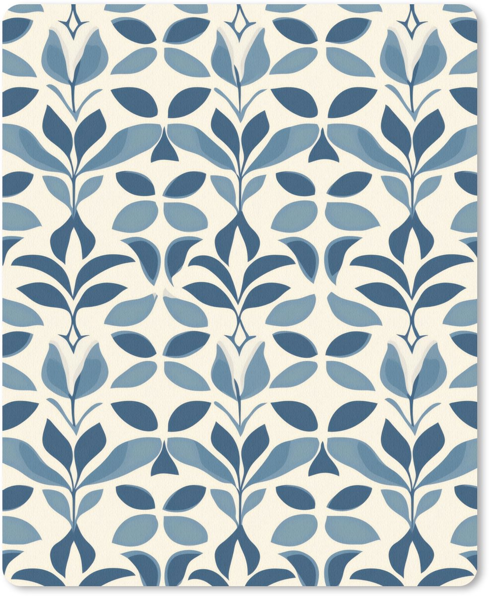Muismat 12x16 cm - Mousepad Flora - Modern - Blauw - Muismatten