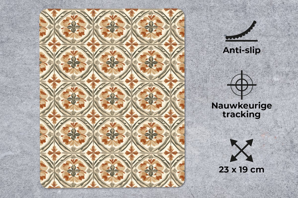 Muismat 12x16 cm - Mousepad Elegant - Antiek - Kleurrijk - Muismatten
