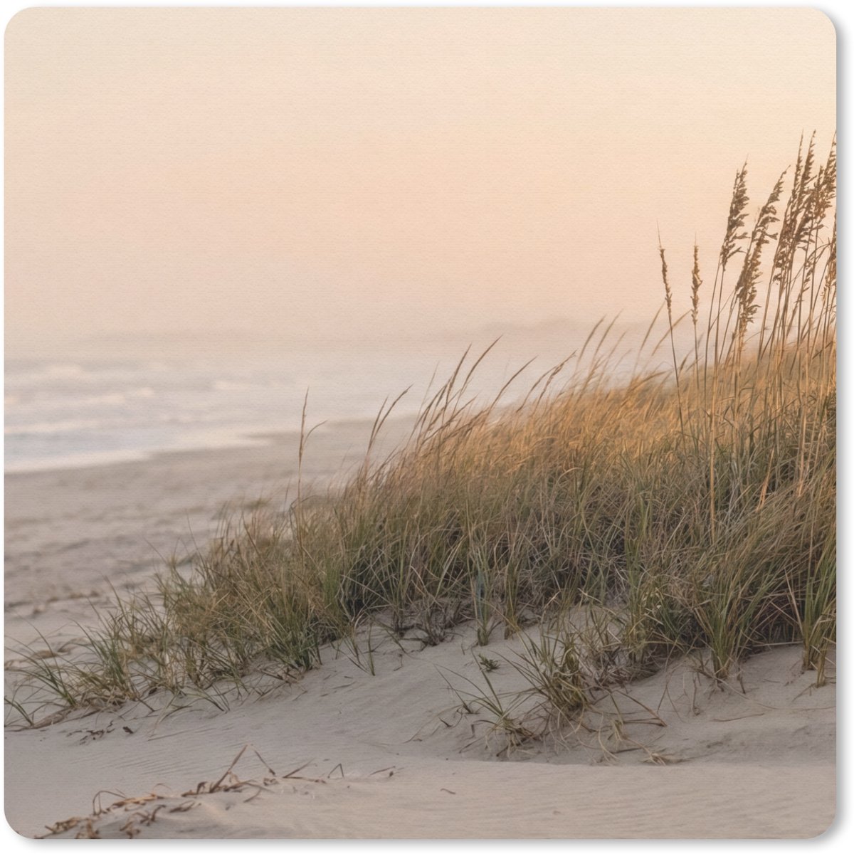 Muismat 30x30 cm - Mousepad Duinlandschap - Zonsondergang - Strand - Muismatten