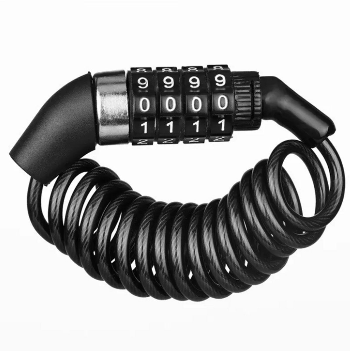 Rieba® Kabelslot 100 CM - Fiets - Mountainbike - Racefiets - Lichtgewicht Slot - Fietsslot Compact - Cijferslot geschikt voor Fiets, Helm & Bagage - Zwart