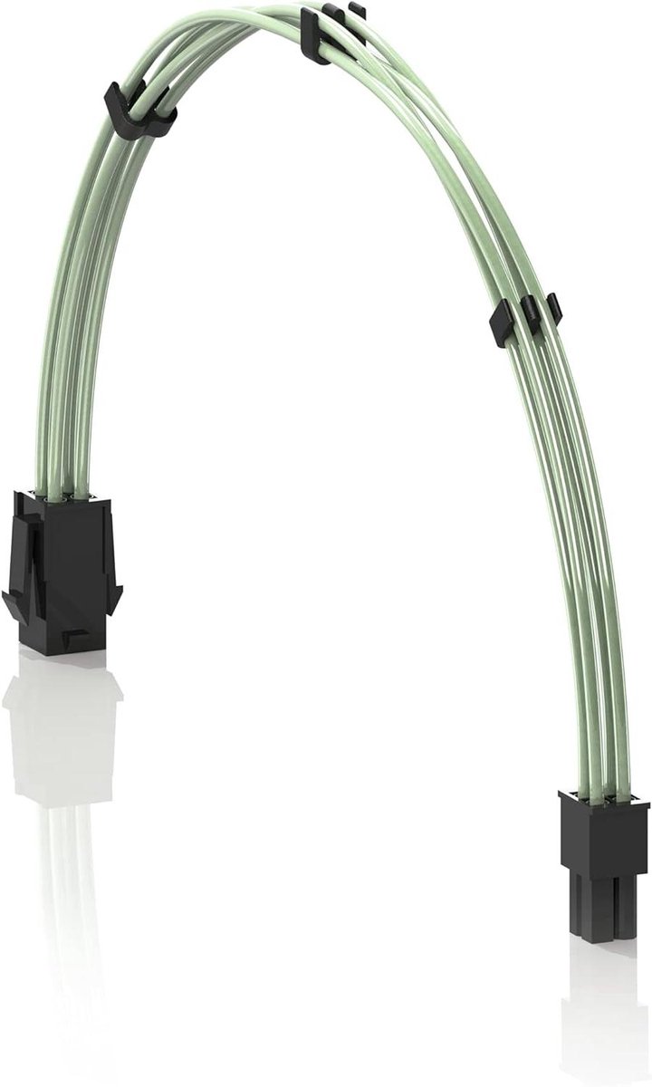PSU Kabelverlenging - Voedingskabel Extensie - PC Modden - Teflon Omhulsel - 30cm - Groen