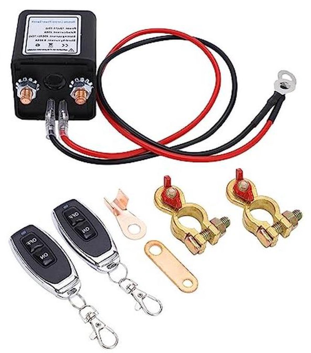 Battery Separator Switch with Remote Control, 250 A, 12 V Battery, Kill Switch for Car, Remote Control, Kill Switch, Battery Separation Switch, Theft Protection,