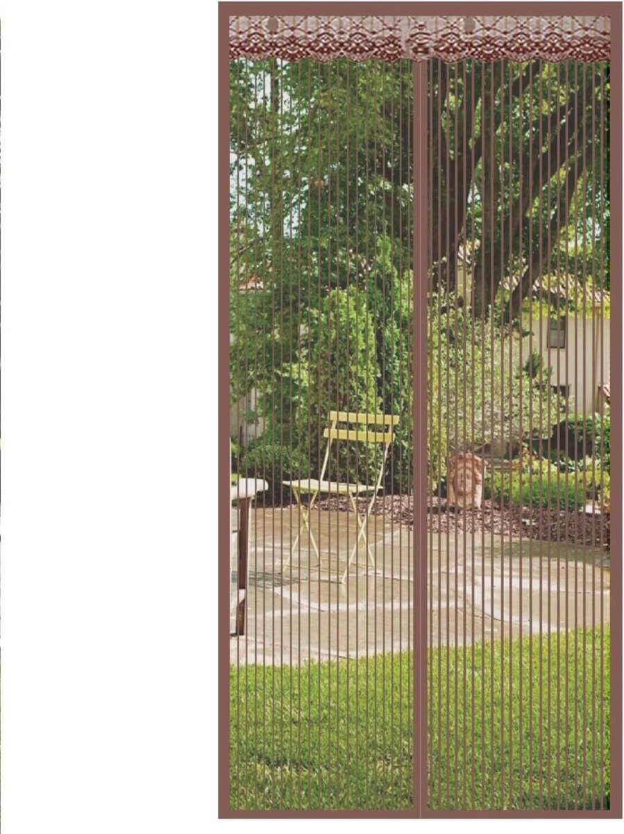 Deurhor - Horregaas Deur - Insecten Buiten Houden - Automatische Sluiting - 70x225cm - Bruin