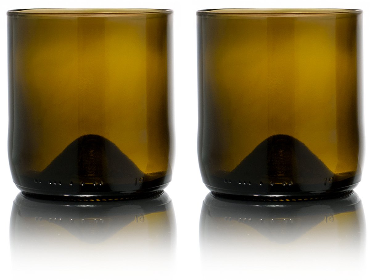 Rebottled - Short Tumbler (175ml) 2-pack - Olive