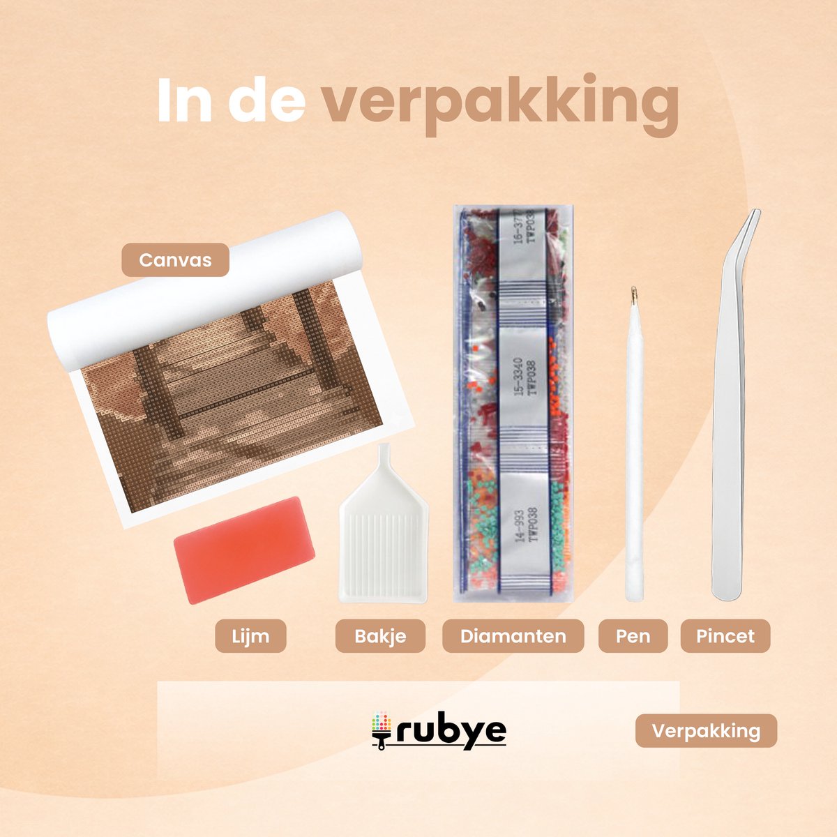 Rubye® Diamond Painting Volwassenen - Diamond Painting Kinderen - Diamond Painting Pakket Volledig - Eindeloze Steiger - 30x40cm — afbeelding 5