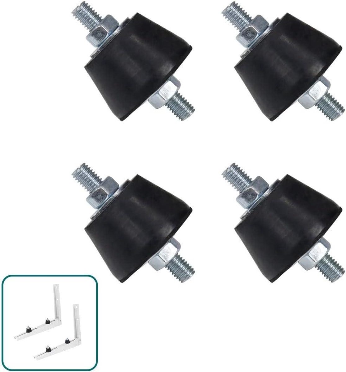 Airconditioner Anti-Vibratie Pads - Schokabsorberende Isolator - Trillingen Dempen - Universeel Ontwerp - 4 stuks - Zwart