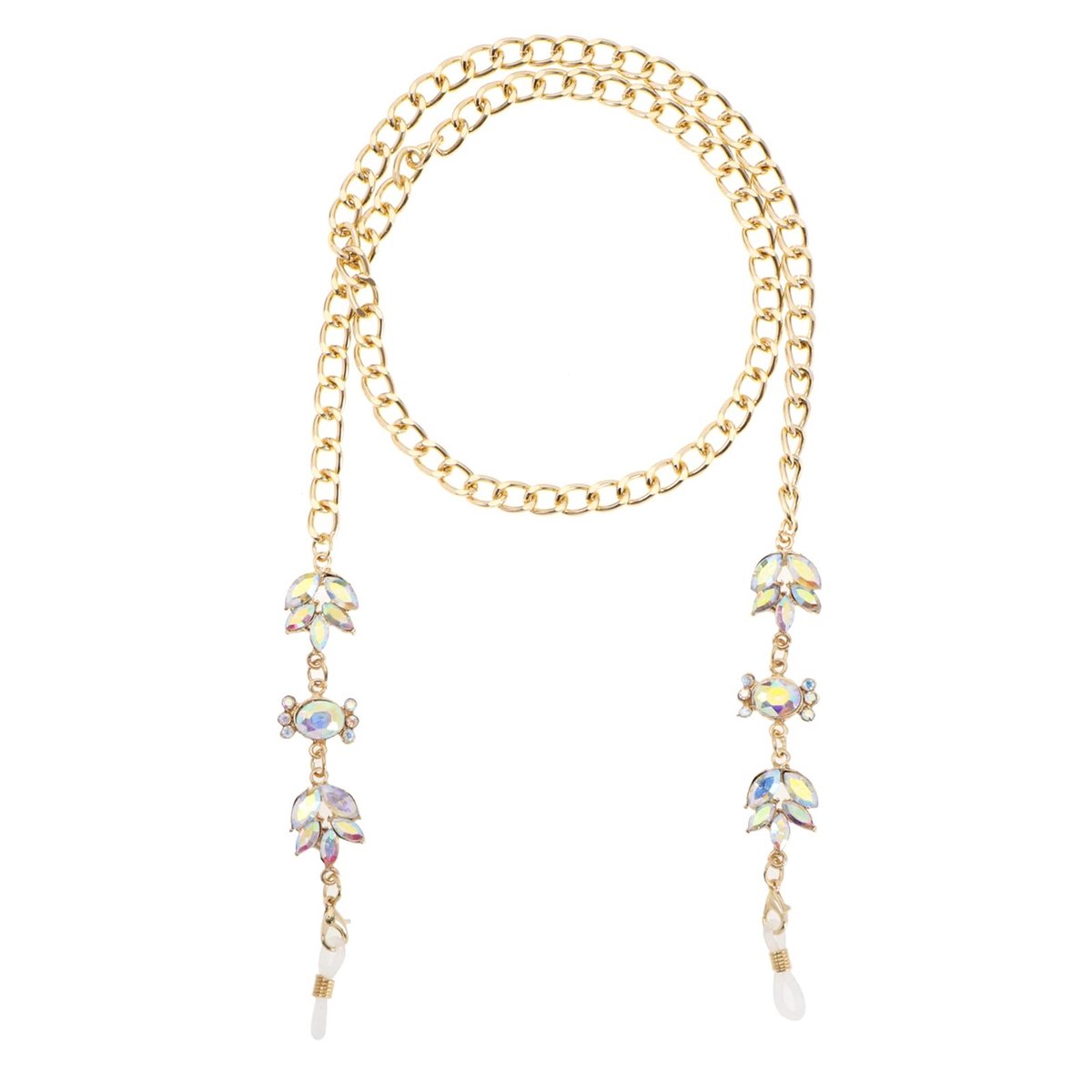 Store_8 - Kristallen Zonnebril Ketting - Brillenhouder - Gouden Kleur - Decoratieve Accessoires - 78 cm - Geschikt voor Dames en Meisjes