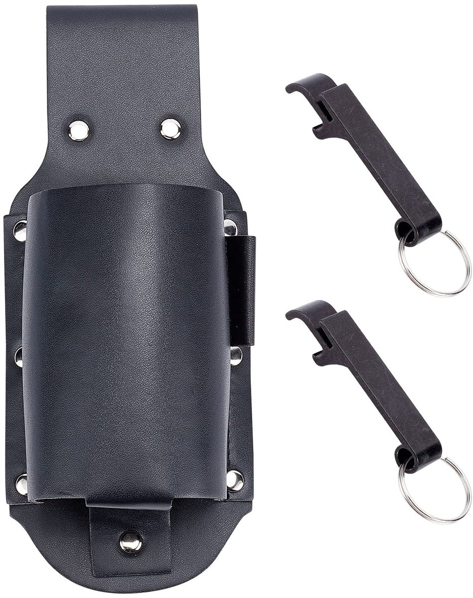 Store_8 - Bier Holster - Heuptas voor drinks - Zwart - PU leren bierhouder - Perfect voor buitenactiviteiten - Geschikt voor mannen en vrouwen