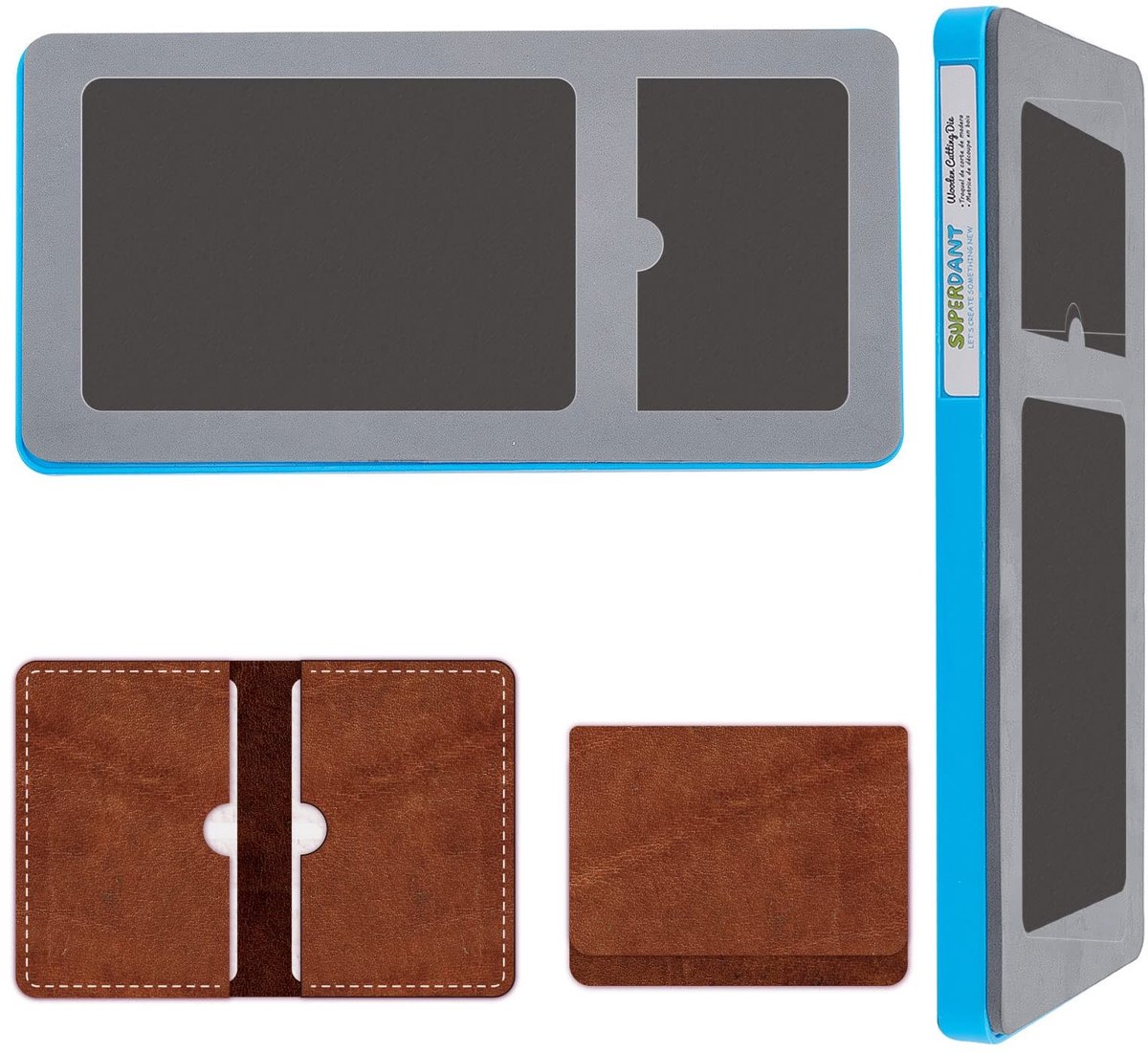 ONF3 - Leren stansvorm - Bifold portemonnee - Duurzaam en herbruikbaar - 14 cm x 12,7 cm - Stansvorm voor stof - Geschikt voor creatievelingen -...