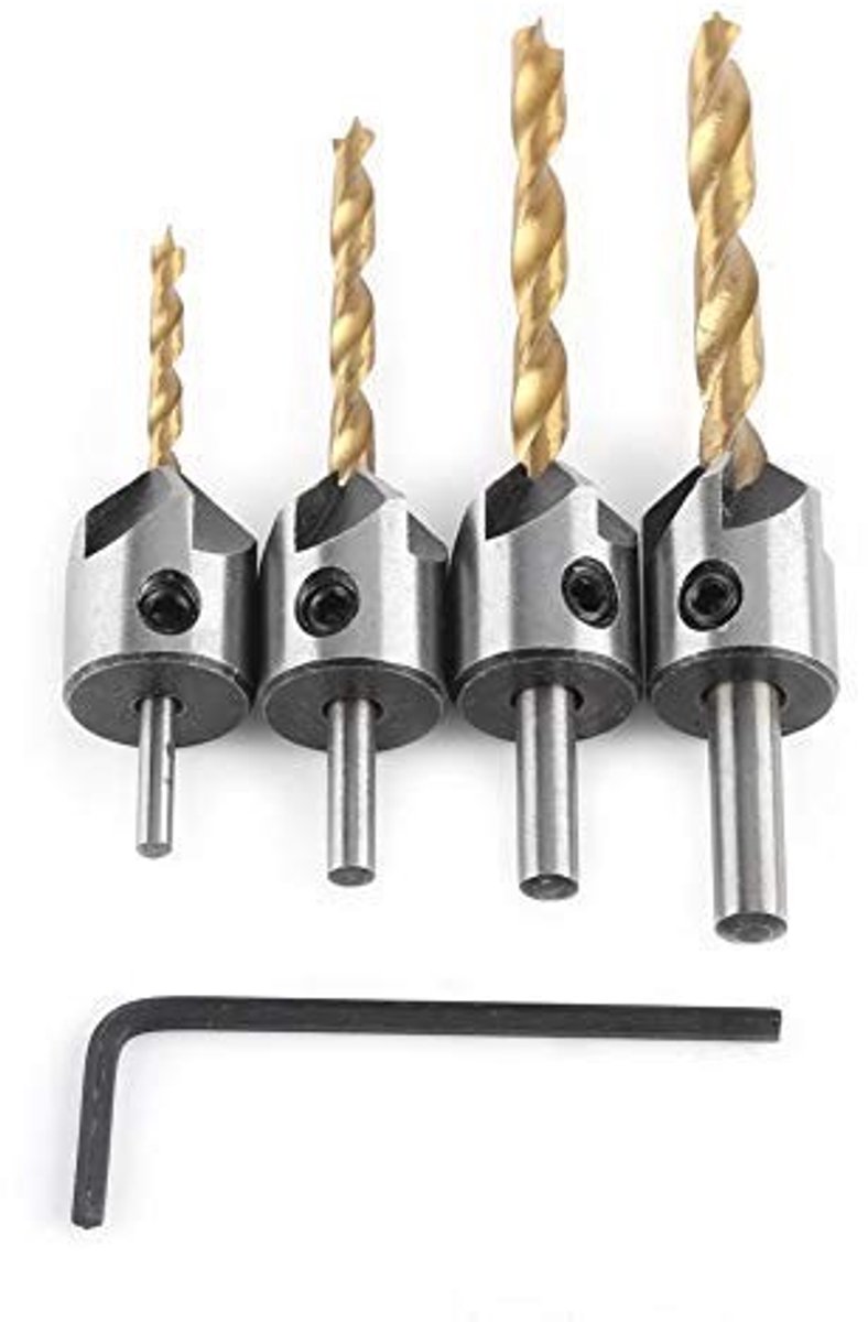 Store_9 - Countersink Drill Set - Boor Set - Ideaal voor Houtbewerking - 3 tot 10 mm - Perfect voor Precisiewerk - Voor Hout en Kunststof