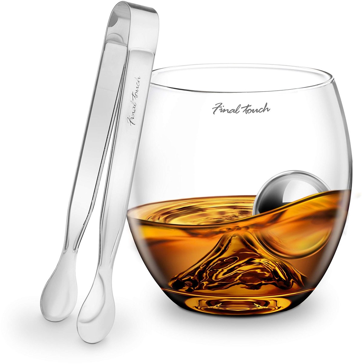 ONF3 - On The Rocks Drinkglazen Set - Whiskey Glazen - Hoogwaardige Koelballen - 236ml - Perfect voor Koude Dranken - Inclusief Tangen - Geschik...