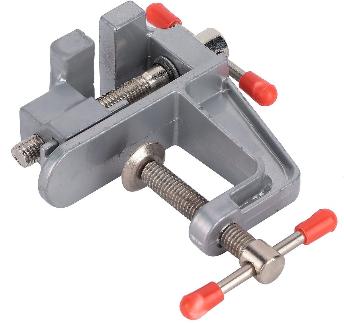 Vt products - Kleine tafelklem - Mini-bankschroef - Voor dagelijks klussen - Zilver - Handig voor hobby en elektronica - Geschikt voor werkbank en mod