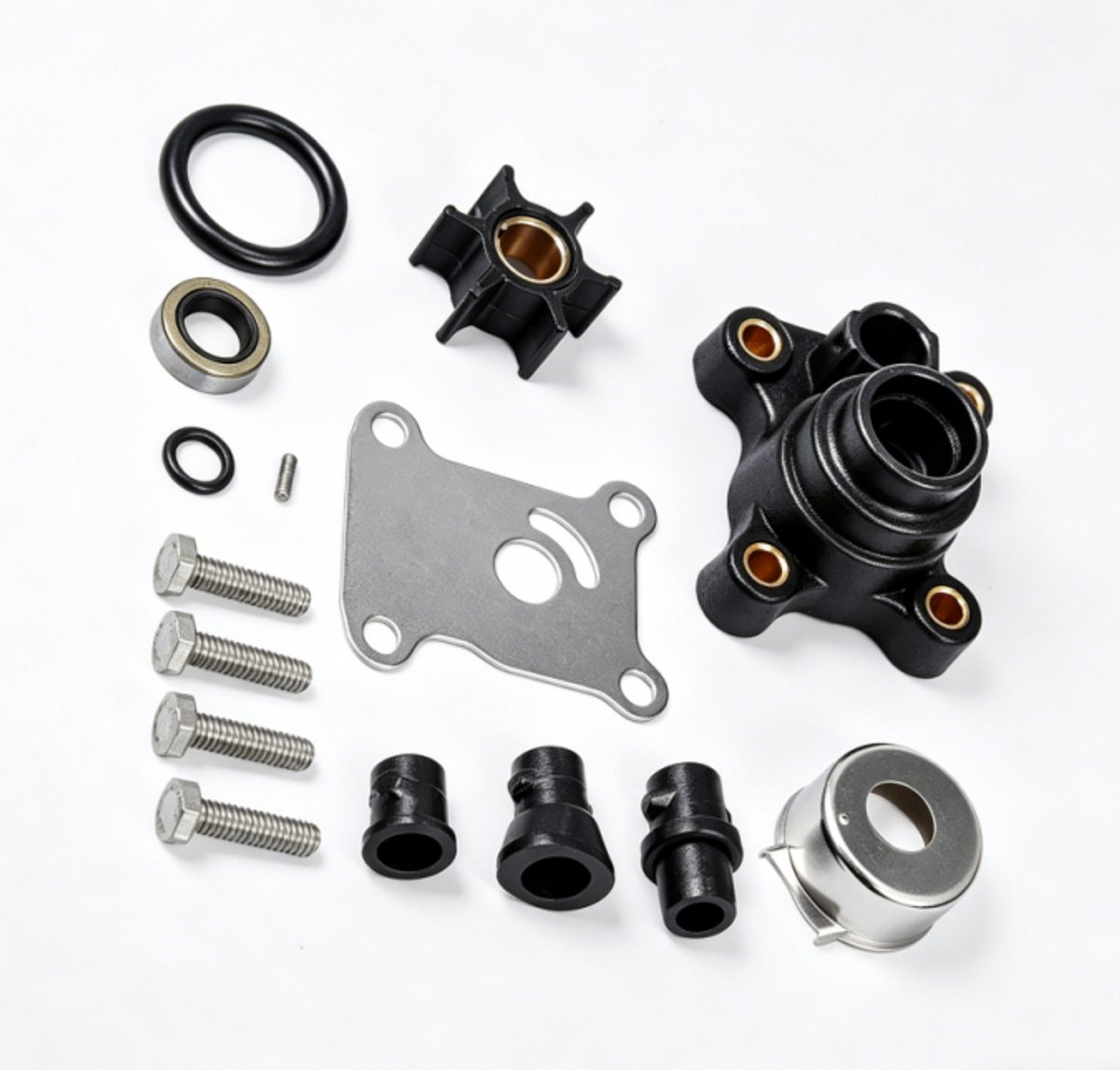 ECTEATOY® Waterpomp Revisieset voor Buitenboordmotor - Geschikt voor Johnson / Evinrude 9.9-15 PK (1974-heden) 2-Takt & 4-Takt - Vervangt OEM 394711 18-3327 - Waterpompset - reparatieset voor waterpomp