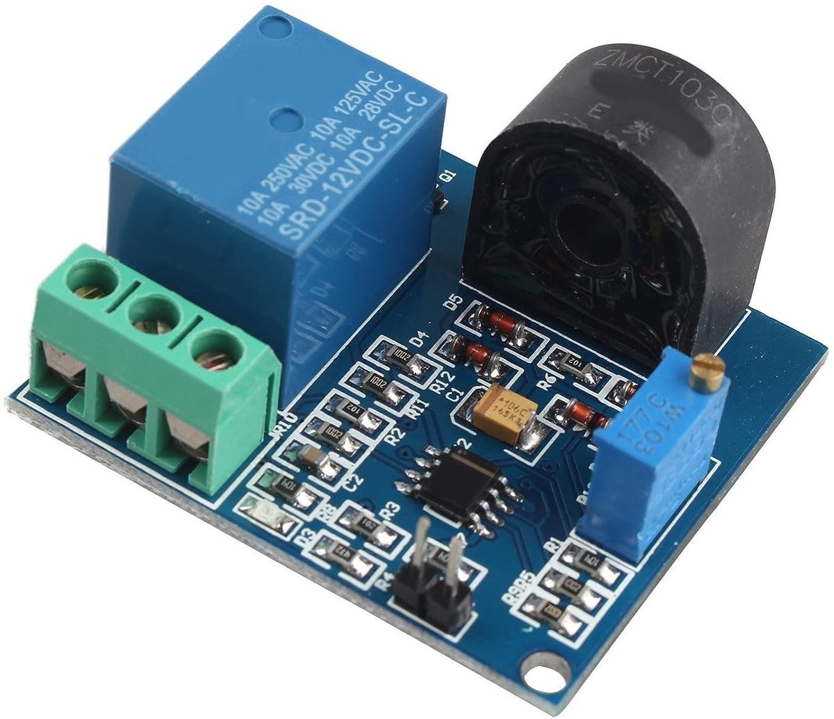 Allecto - AC Current Detection Sensor Module - 12V Relay - Overcurrent Protection - Automatisch - 5A - Veiligheidsschakelaar - Geschikt voor Elektr...