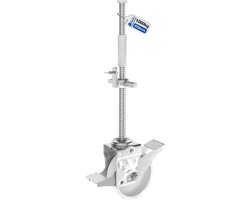 GeZu Impex steiger verstelbare voetspindel Zwenkwiel | ‎38 x 500 mm | 1000 kg Elektrolytisch Verzinkt 1000 kg