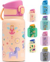 BentOH! RVS Waterfles 350ml voor Kinderen - Fairy - Anti-overloop & Lekvrij – Met Eén Hand te Openen – BPA-vrij & Vaatwasserbestendig