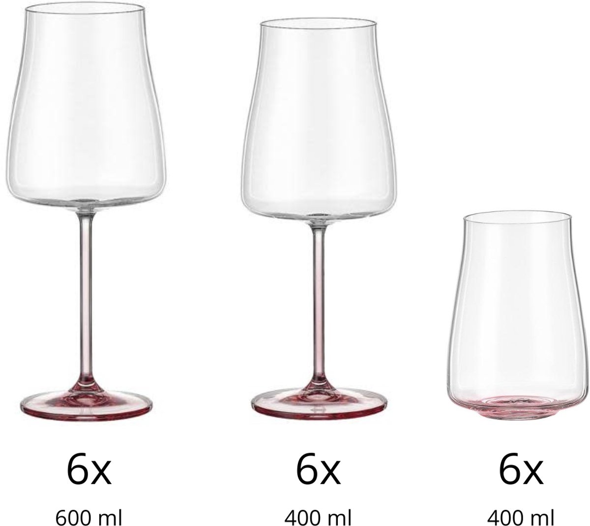 Bohemia Cristal Selection Alex Rosé - Glazenset 18-delig kristalglas transparant roze