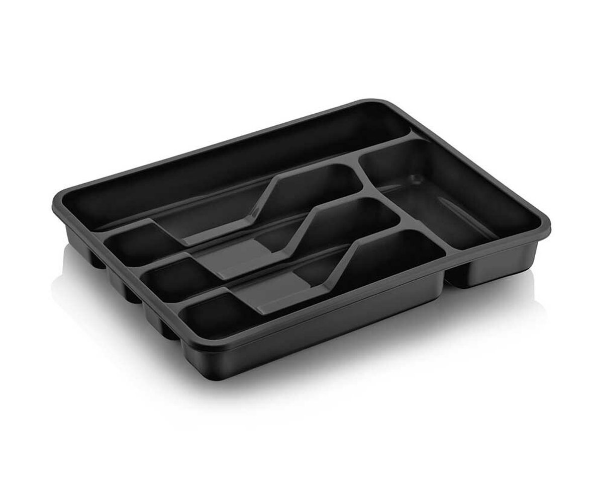 Michelino Bestekbak Lade 6 Vakken – 38,5 x 31 cm – Kunststof Bestek Organizer – Stapelbaar – Lade Organizer Keuken