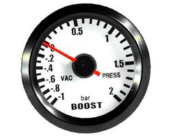 Allecto - Turbo Boost Meter - Blauwe LED - 52mm Formaat - Drukmeter voor Auto's - Ideaal voor Tuning - Prestatietuning