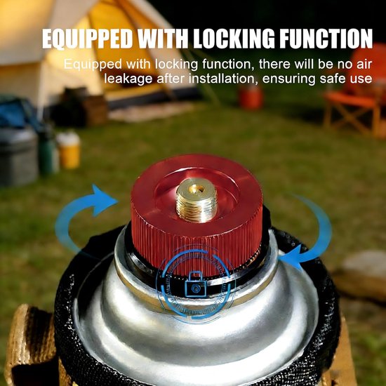 2-delige gaspatronen-adapterset, universele gasadapter voor campingkooktoestellen en gaspatronen, compacte adapterset voor picknick, outdoor, wandelen en reizen — afbeelding 4