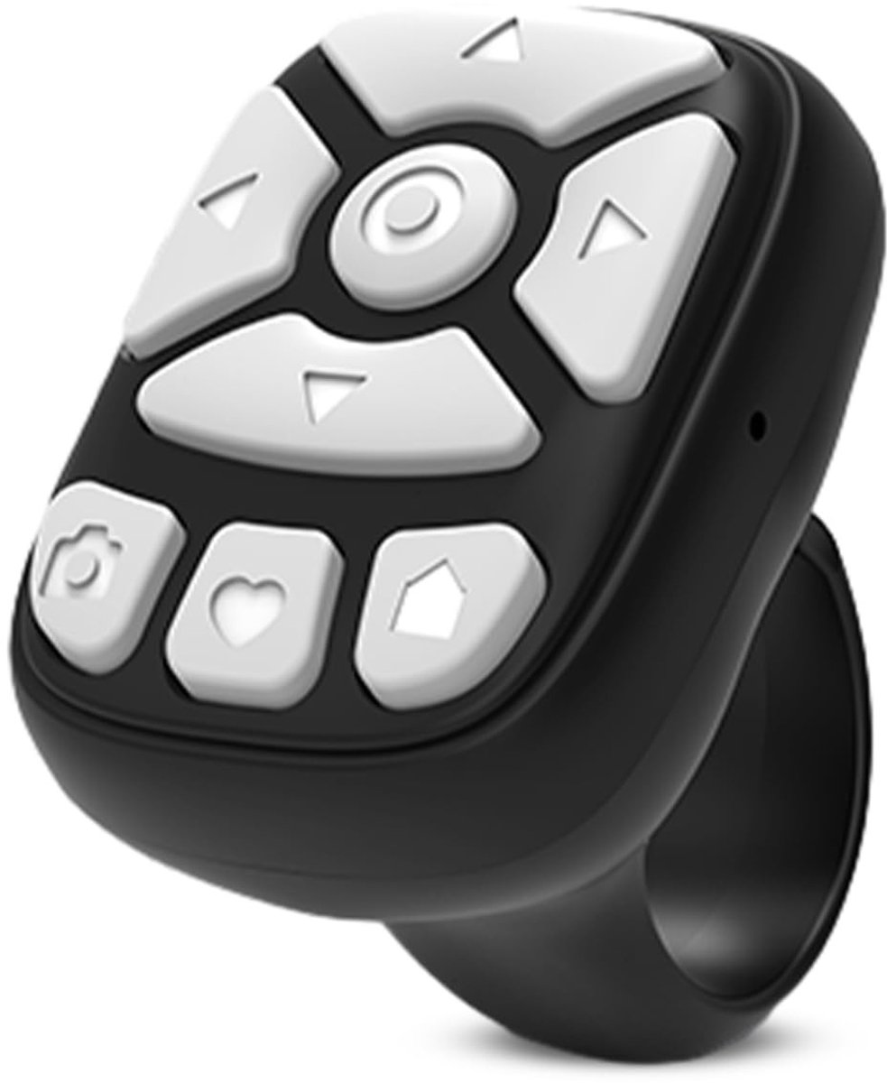 Allecto - Scrollring voor TikTok - Bluetooth-camera Afstandsbediening - Zwart - Video-opname Externe Sluiter - Geschikt voor Android - Plyis...