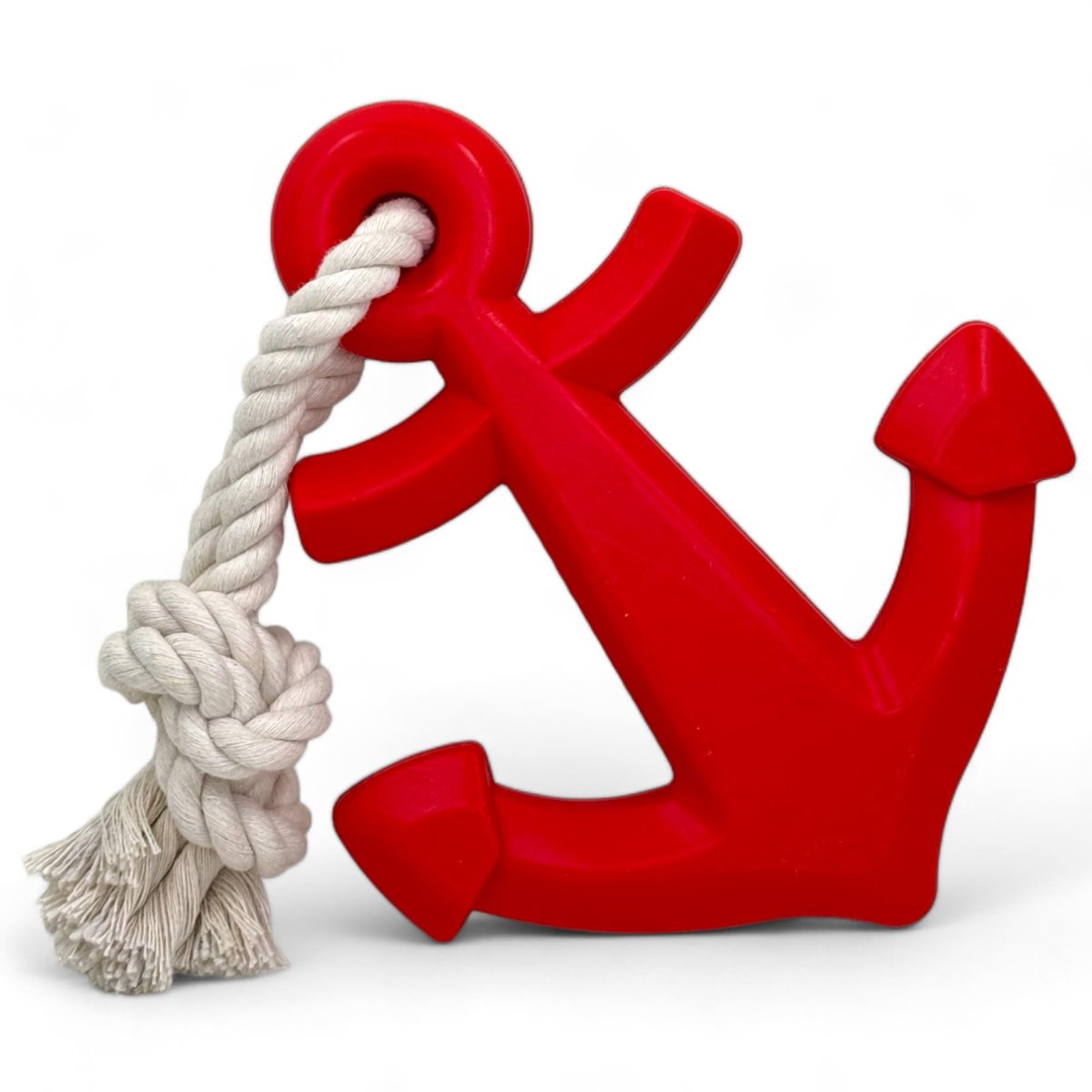Allecto – Hondenspeelgoed – Anker met touw – Training en plezier voor honden – Rood – Activiteit en behendigheid – Geschikt voor alle honden – 15 cm