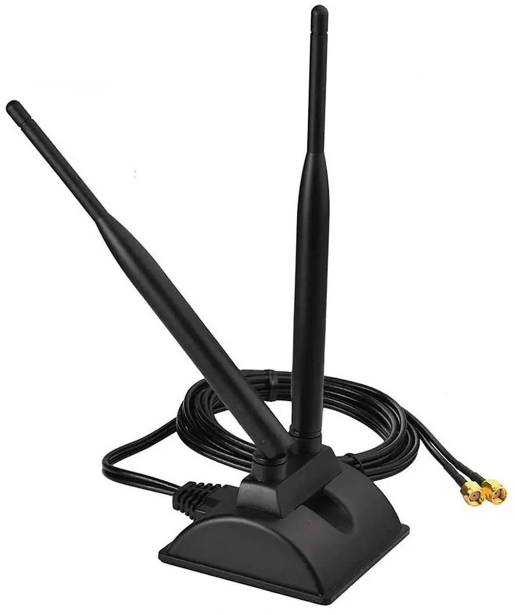 Allecto - Dual-band antenne - High gain - Magnetische voet - Omnidirectioneel - Bluetooth antenne - 8 dBi - 2,4 GHz en 5,8 GHz