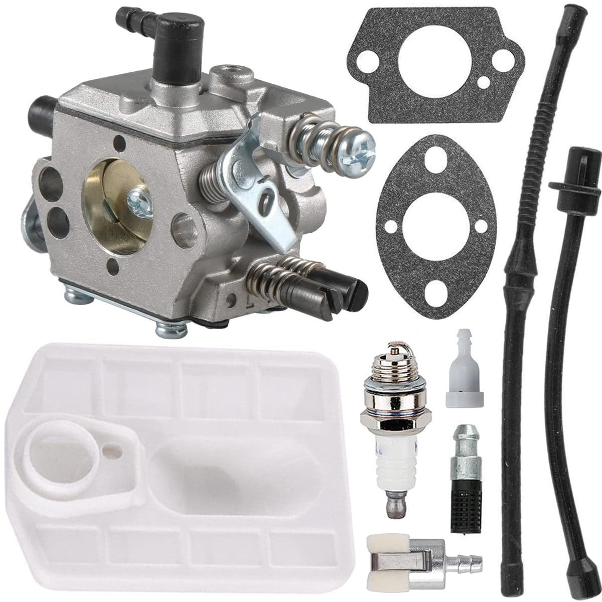 Allecto - Carburateur - Kettingzaag onderdelen - Complete set - Geschikt voor 4500 5200 5800 - Perfect voor onderhoud - Inclusief luchtfilter en bo...