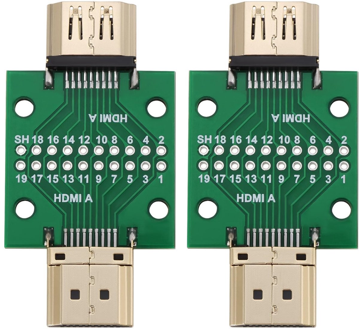 2 Stuks HDMI Type A Male naar Female Adapter Test Reparatie Breakout Board