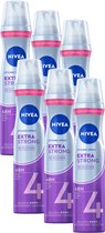 NIVEA Extra Strong Haarlak - Haarspray met Stevige Fixatie tot 24 uur - Haarverzorging voor alle Huidtypes - Voordeelverpakking - 6 x 250 ml