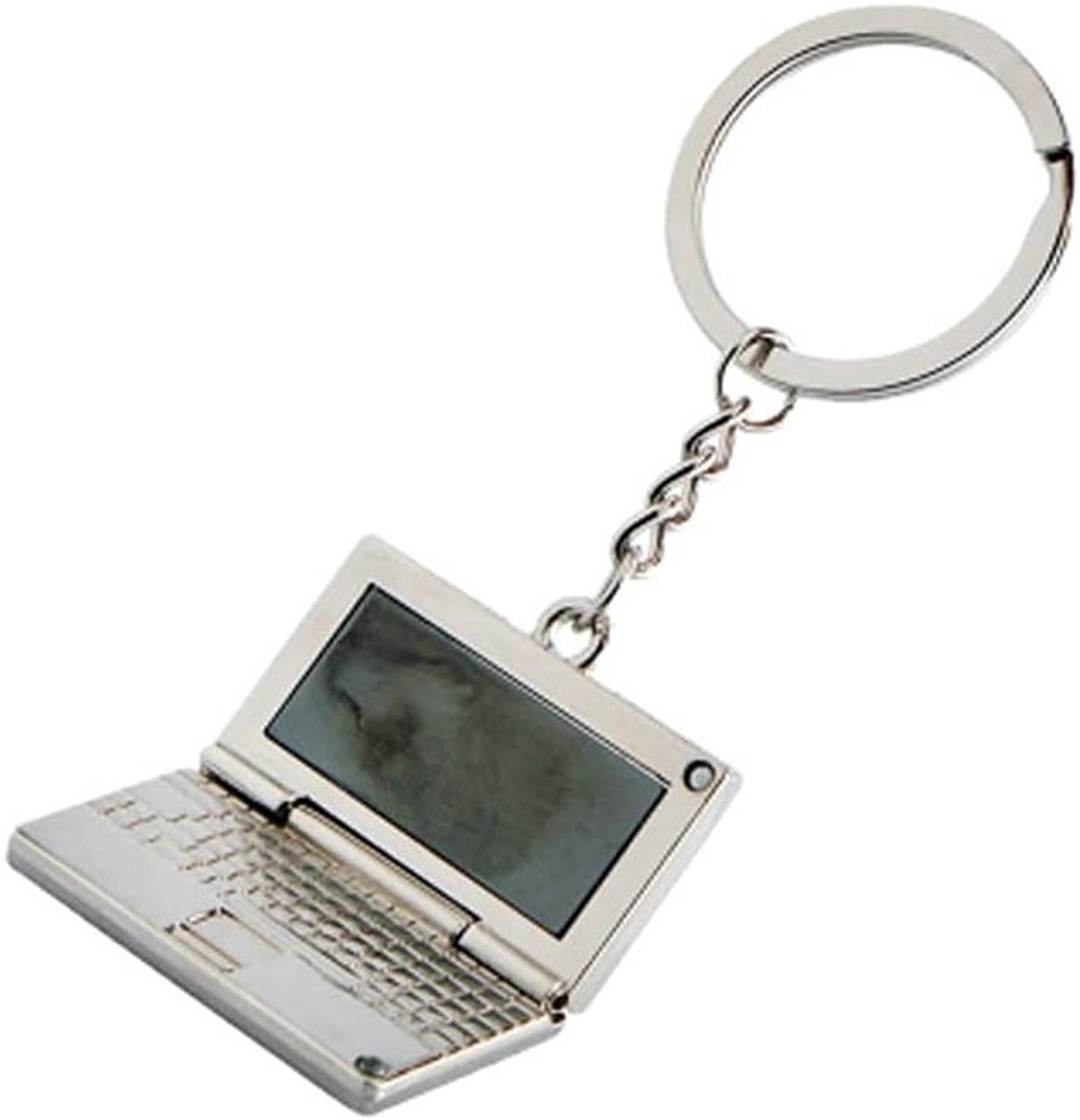 Mini Laptop Sleutelhanger van Metaal, Uniek Cadeau voor Mannen en Vrouwen, Perfect voor Sleutels en Tassen