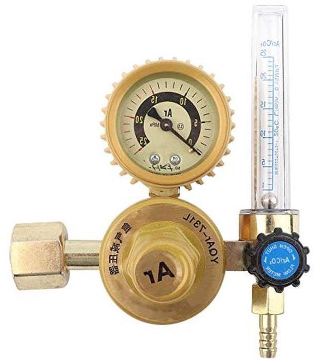 Gasregelaar Lassen - Manometer Adapter - MIG TIG Werk - Slagvaste Buizen - 18 cm - Zilver