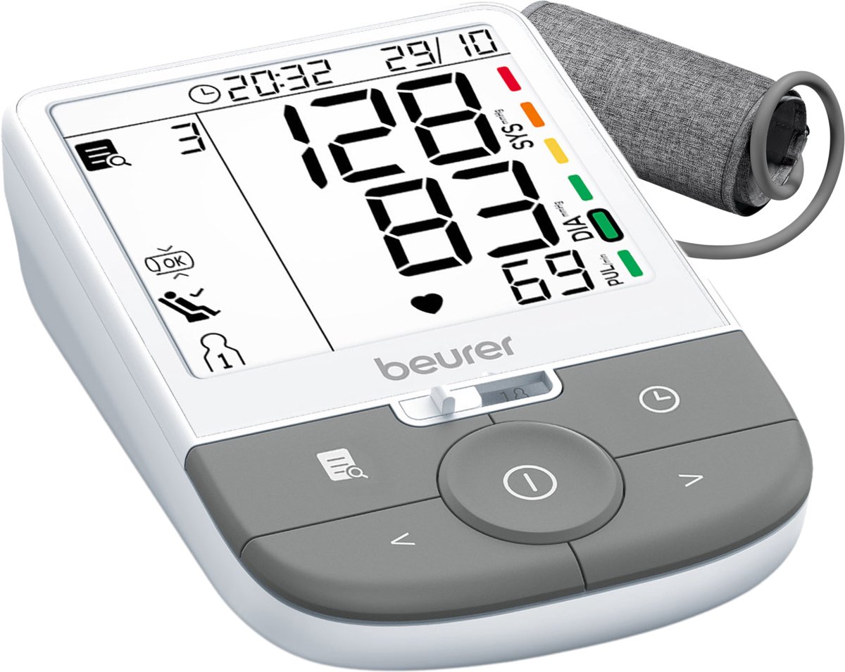 Bol.com Beurer BM 53 Bloeddrukmeter Bovenarm Premium - Met AFIB (hartritmestoornis) detectie - Aanbevolen: Bloeddrukmeter Hartst... aanbieding
