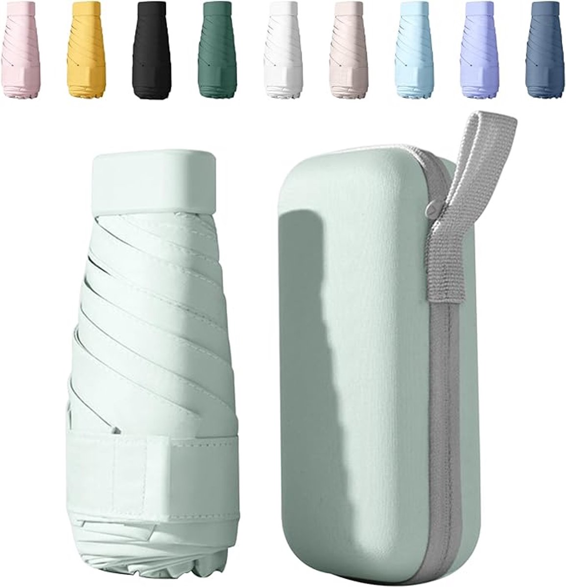Zakparaplu met Etui - Mini Paraplu - Reisparaplu Klein - Compacte Paraplu - Opvouwbaar - Windbestendig - Lichtgewicht - UV-Paraplu - Groen - van Imperatoris