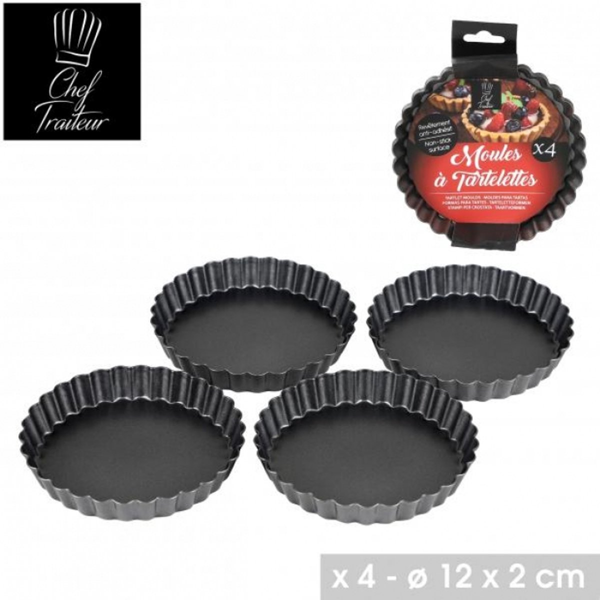 « LE FOUR » TAARTLETJESVORM X4 STUKS D12×H2 CM