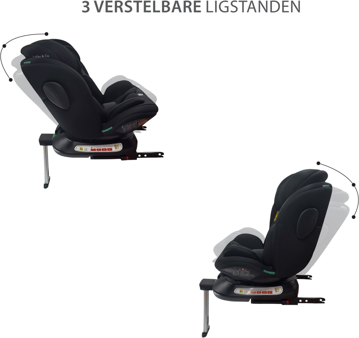 Liefjes & Co Growsafe Autostoel – i-Size 4-in-1 – 360° Draaibaar – ISOFIX & Steunpoot – Groep 0/1/2/3 (40–150 cm) thumbnail 4