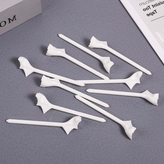 Set van 10 Plastic Golf Tees voor Simulator en Training - Professionele Golf Oefenhulpmiddelen voor Buiten en Golfbaan (Wit) — afbeelding 2