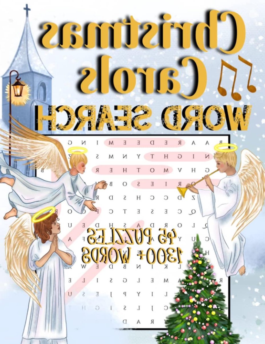 Kerstlied Woordzoeker - Woordpuzzel Kerst - Ontspanning Thuis - Grote Letter Druk - 28 cm - Niet gespecificeerd