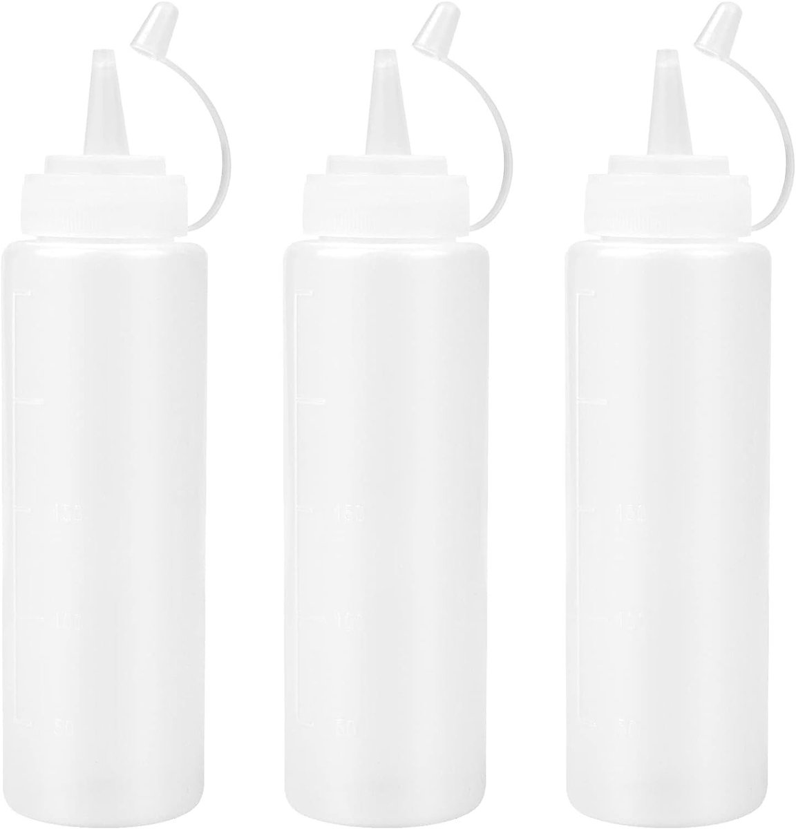 Plastic Squeeze Flessen Set van 3 voor Ketchup, Sauzen, Mayonaise en Olie - 500ml per Fles