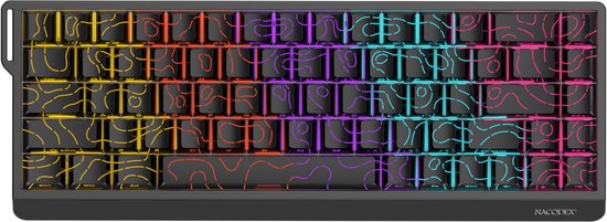 AJAZZ NK68 V2 – Mechanisch Gaming Toetsenbord – 65% Compact – RGB – Hot Swappable – Bedraad USB-C – Windows & Mac/iOS – Zwart Ribbon Design