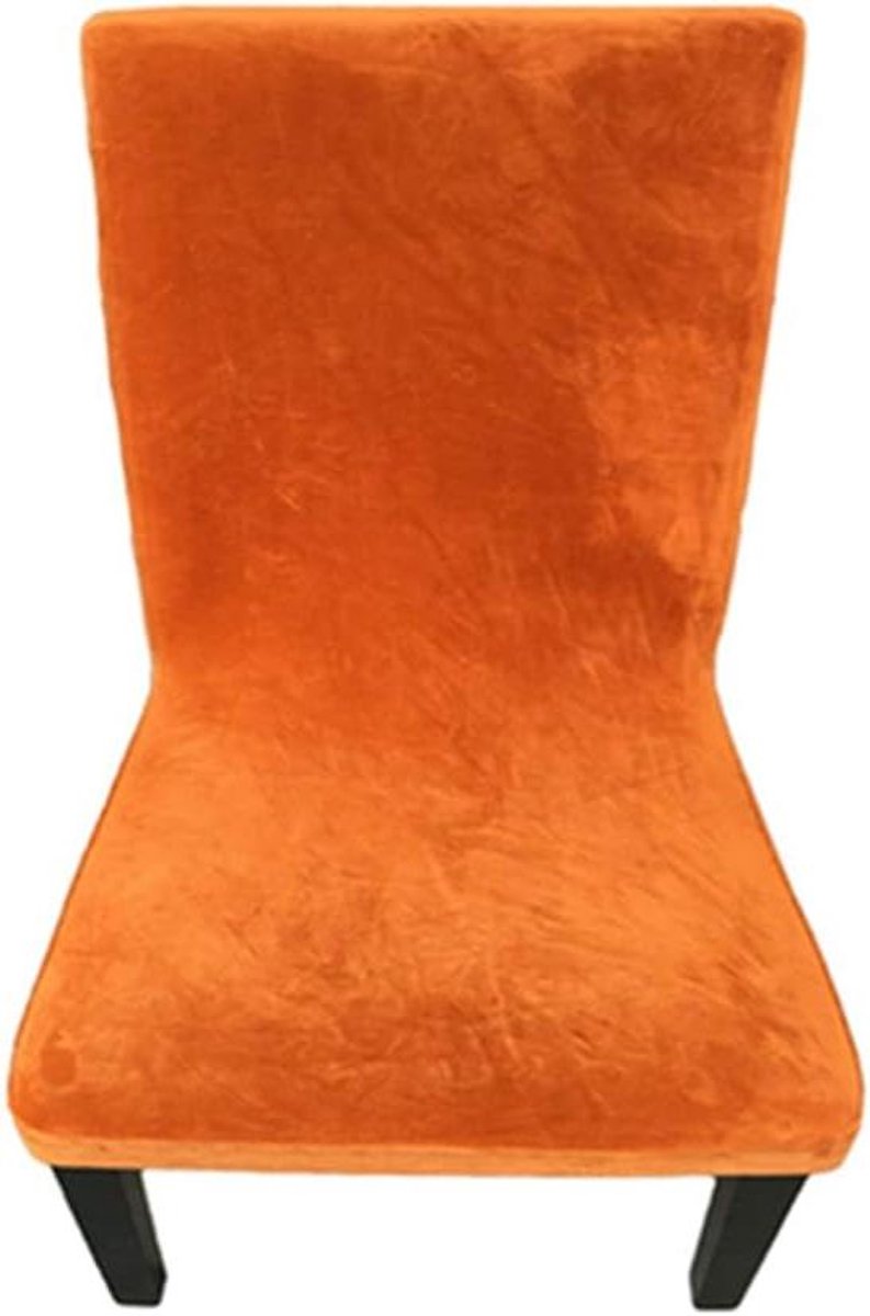 Stoelhoezen - Stoelbekleding Beschermer - Eetkamer Decoratie - Warm Fluweel Effect - 42-55 cm Rugleuning - Oranje