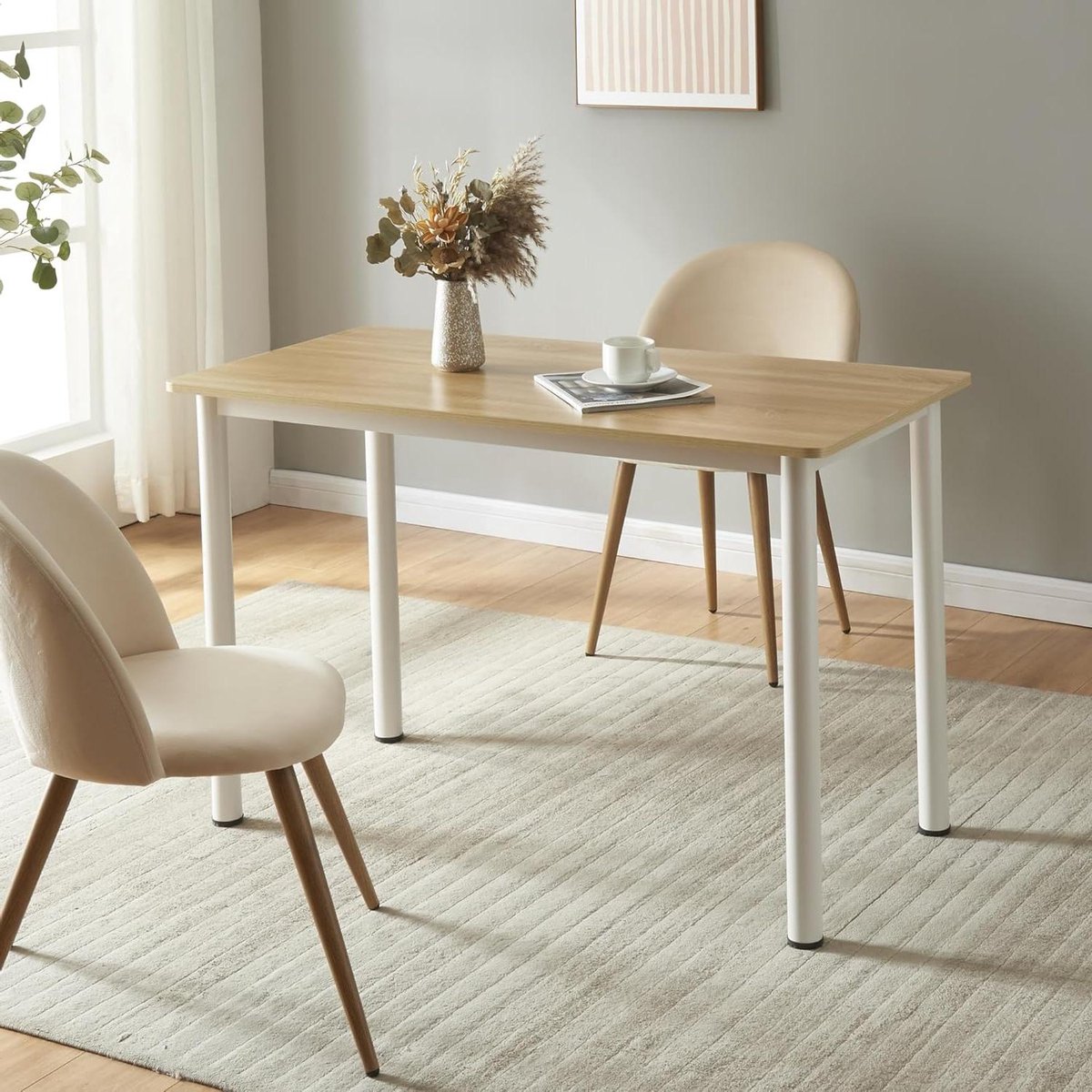 Eettafel - Tafel Eetkamertafel - Gezellig Tafelen - Tijdloos Design - 120x60x75 cm - Eikenkleurig