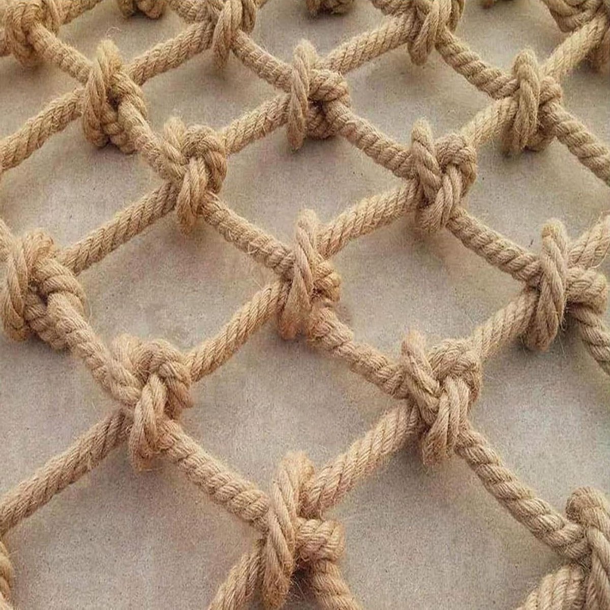 Klimtouw Net - Veiligheidsnet Touw - Kinderen Beveiligen - Handgeweven Gaas - 2 x 3M - Natuurlijk