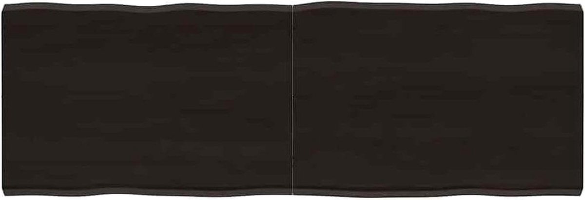 Houten Tafelblad - Bureau Plank - Tafel Opknappen - Natuurlijke Rand - 140 x 50 cm - Donkerbruin