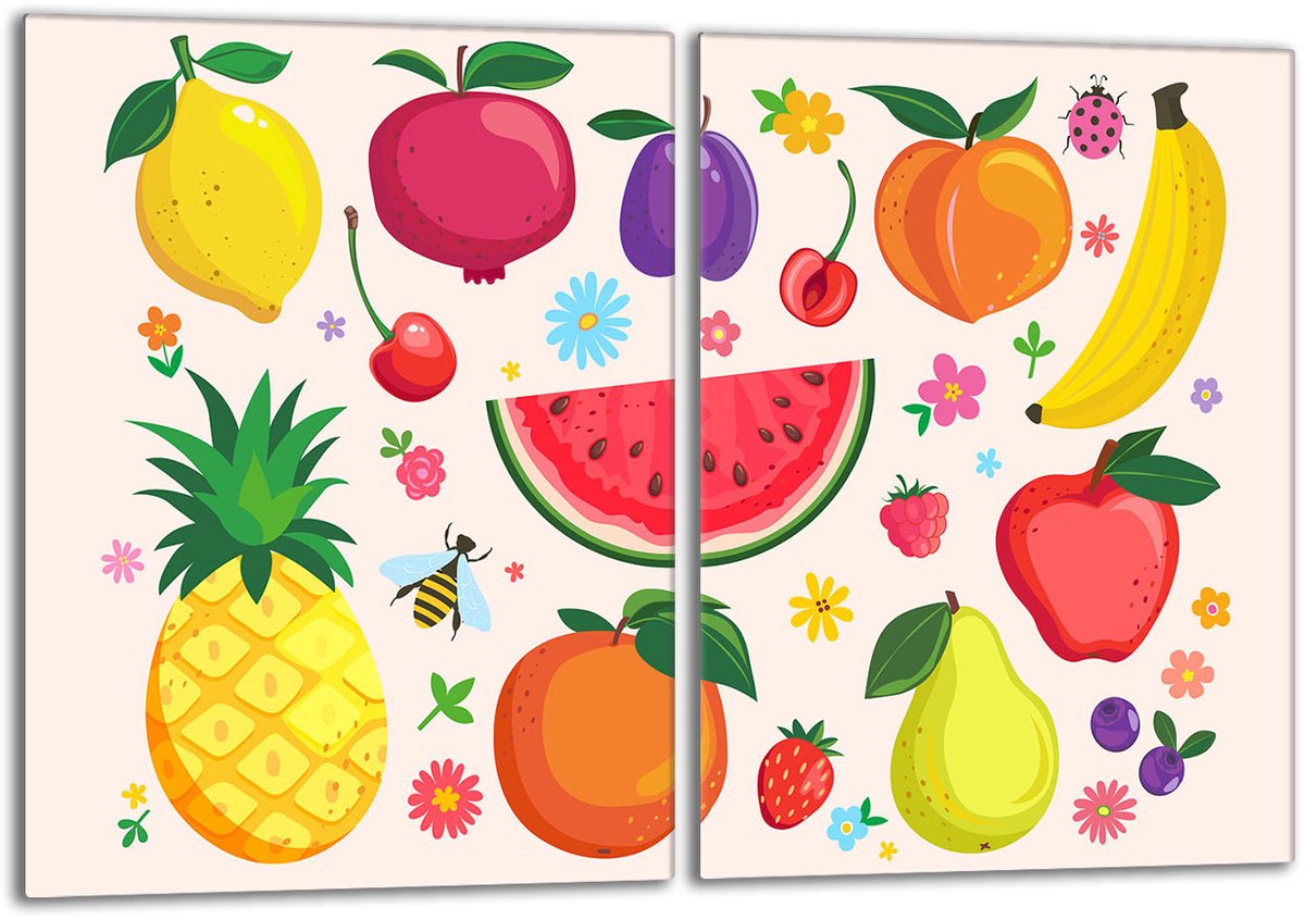 TMK ArtDeko - Snijplank Glas - 40x52cm - Ovaal - Fruit Design