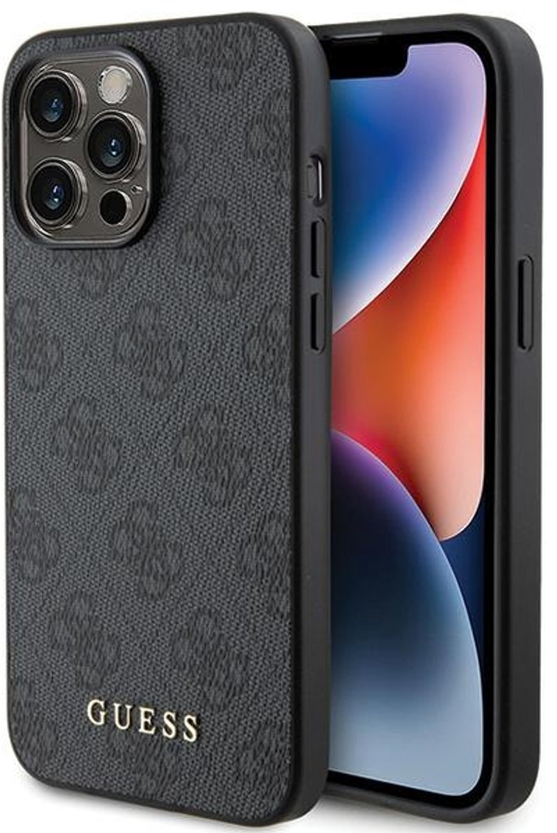 Guess 4G Back Case - Geschikt voor Apple iPhone 15 Pro Max (6.7") - Grijs