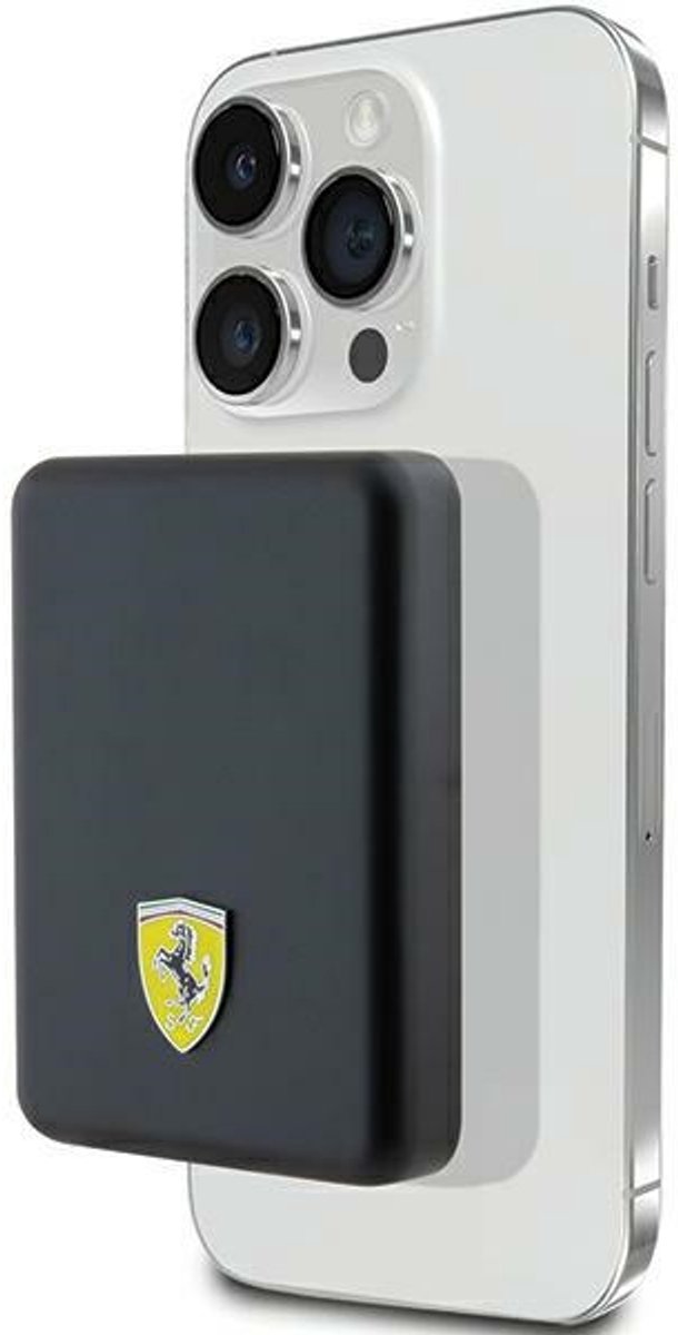 Powerbank - Ferrari - Metaal Logo MagSafe 15W 5000mAh - zwart