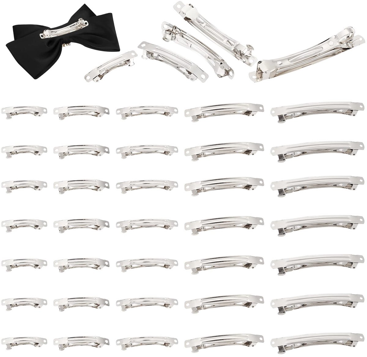 Allecto - Haarclips - DIY Haaraccessoires - 100 Stuks - Metaal - Creatieve Haarclips - Geschikt voor Ponytails - Diverse Maten